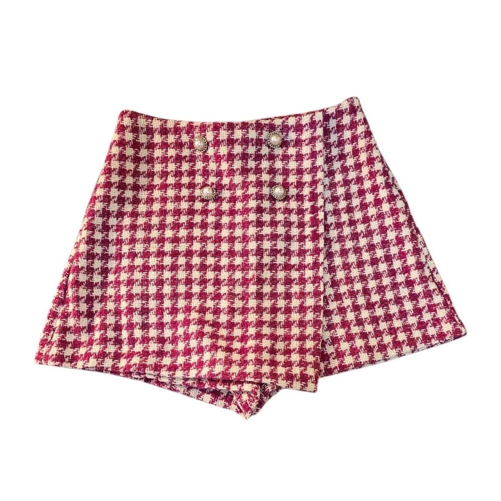 New Flying Tomato Women's Sz S Love Hound Tweed Skort